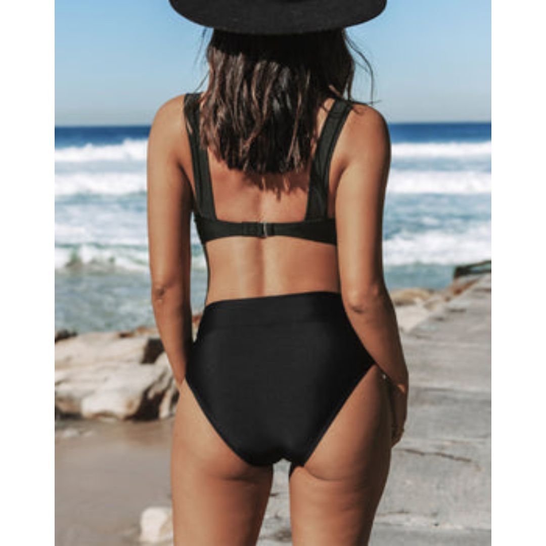 Hilde - Solid High Waist Swimsuit